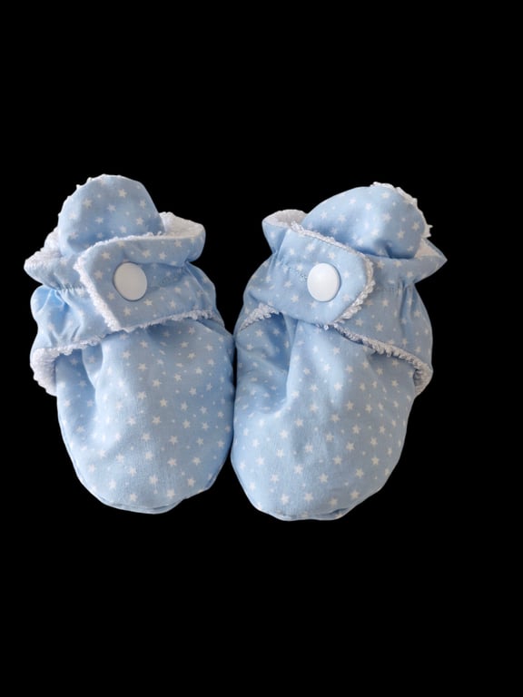 Unique handmade booties, for babies 0-3 months, cotton & bamboo terry towelling