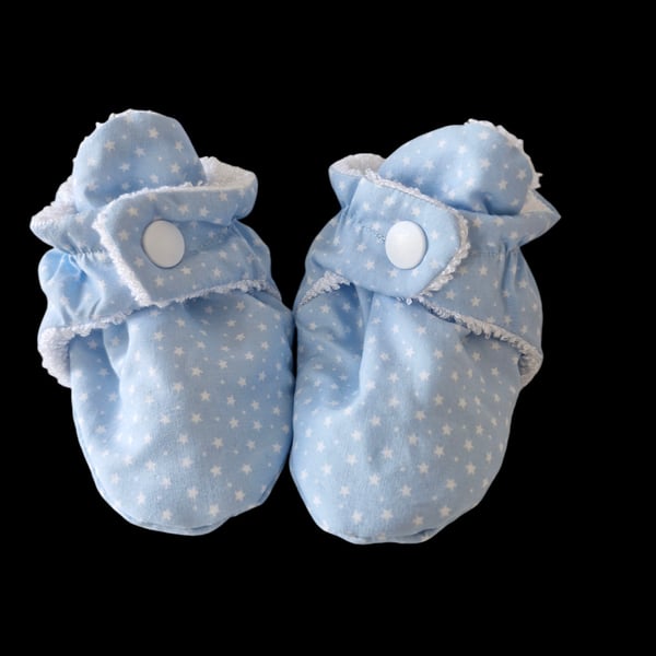 Unique handmade booties, for babies 0-3 months, cotton & bamboo terry towelling