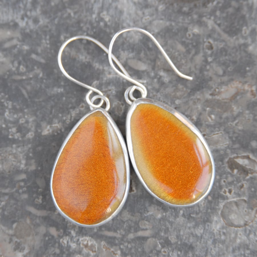 Ginger and golden bowlerite earrings