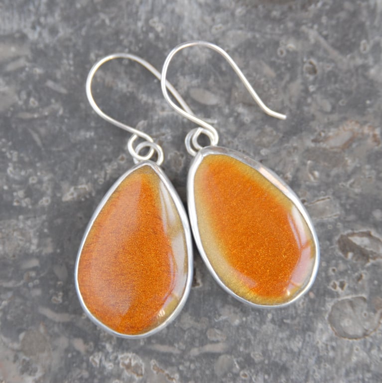 Ginger and golden bowlerite earrings