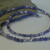 AA grade Genuine Tanzanite & Freshwater Pearl  Necklace 925 Sterling Silver