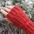 Knitted fingerless gloves - different designs available