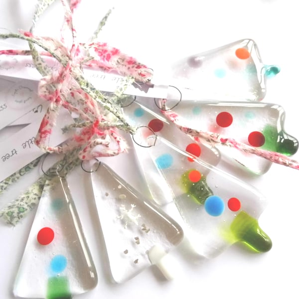  christmas tree decoration fused glass