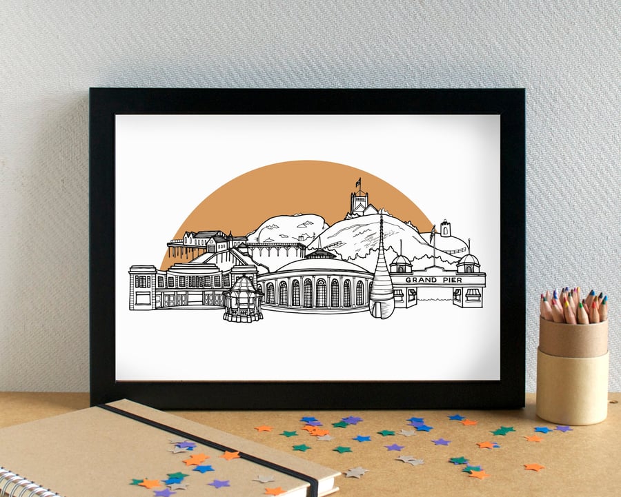 Weston-super-Mare Skyline Art Print