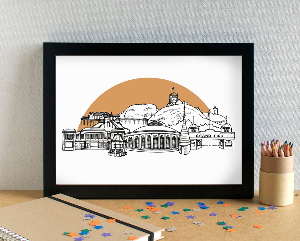 Weston-super-Mare Skyline Art Print