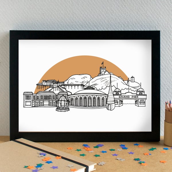 Weston-super-Mare Skyline Art Print