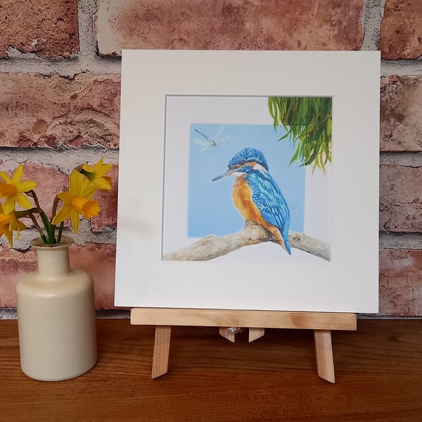 Kingfisher mounted art print