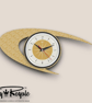 Mid Century Modern Royalexe™ Laminate Clock By Royale The Boomerang Burnt Gold