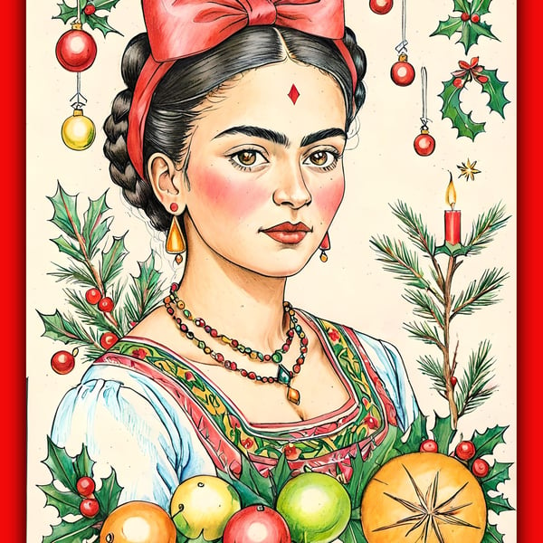 Freda Mexican Artist Christmas Card A5