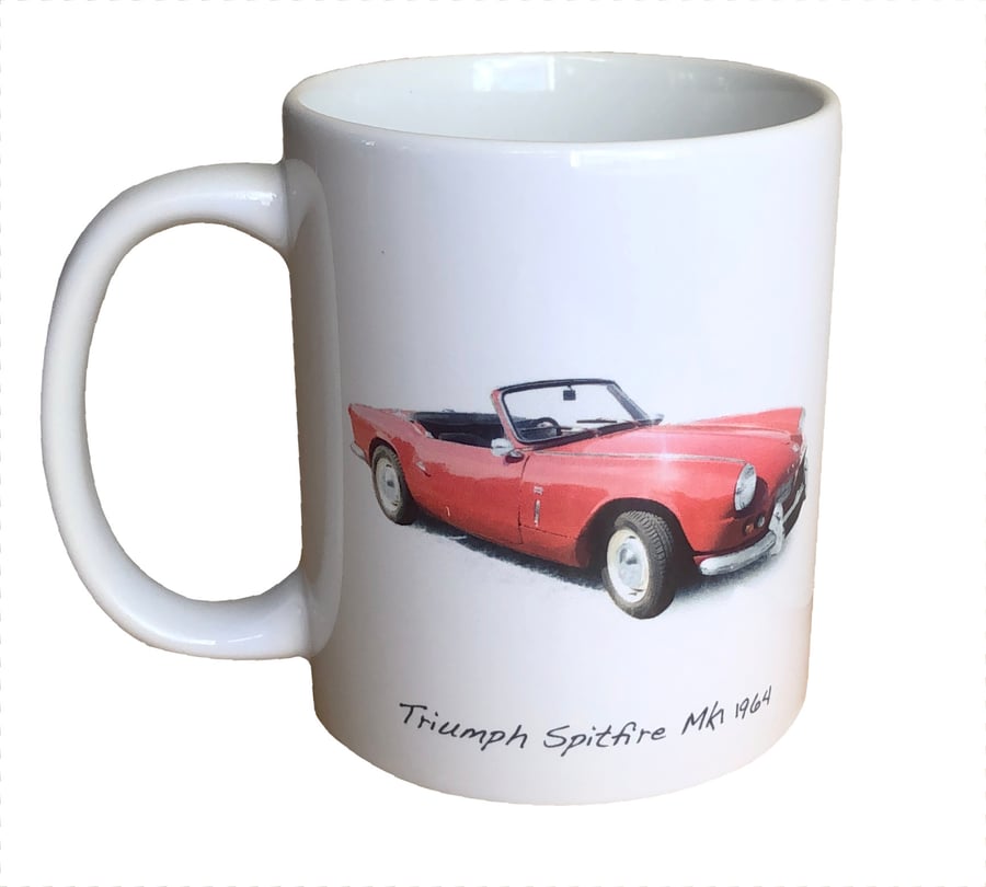 Triumph Spitfire Mk1 1964 - 11oz Ceramic Mug - British Sports Car
