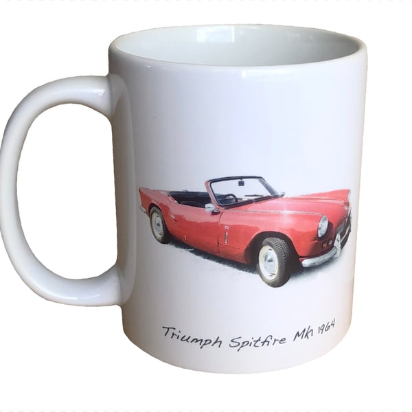 Triumph Spitfire Mk1 1964 - 11oz Ceramic Mug - British Sports Car