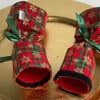 Christmas Cracker or crown. Reusable. Red, green and gold tartan.