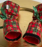 Pick and Mix Christmas Crackers. Reusable. Red, green and gold tartan. - Image 1