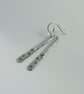 Earrings, Sterling Silver Long Teardrops with Stars - Image 7