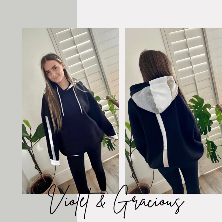 Oversized Hoodie . Hoodie . Black Hoodie . Unisex Sweater . size L 