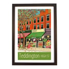 Teddington High Street travel poster print by Susie West