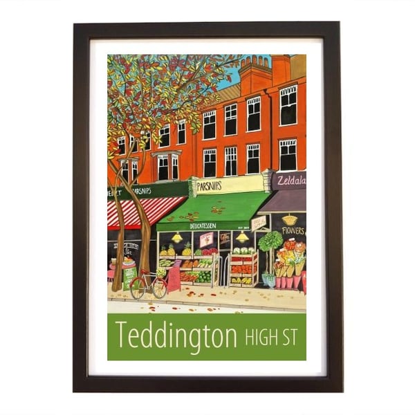 Teddington High Street travel poster print by Susie West