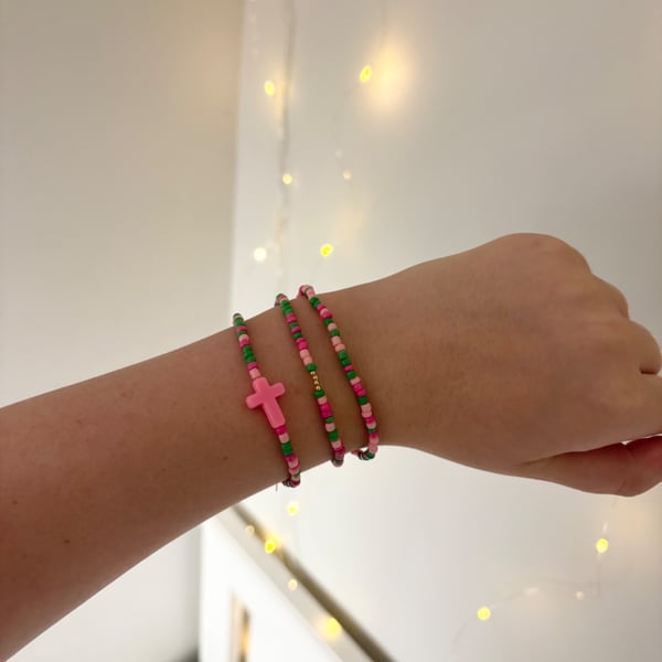 Watermelon Beaded Bracelet Set