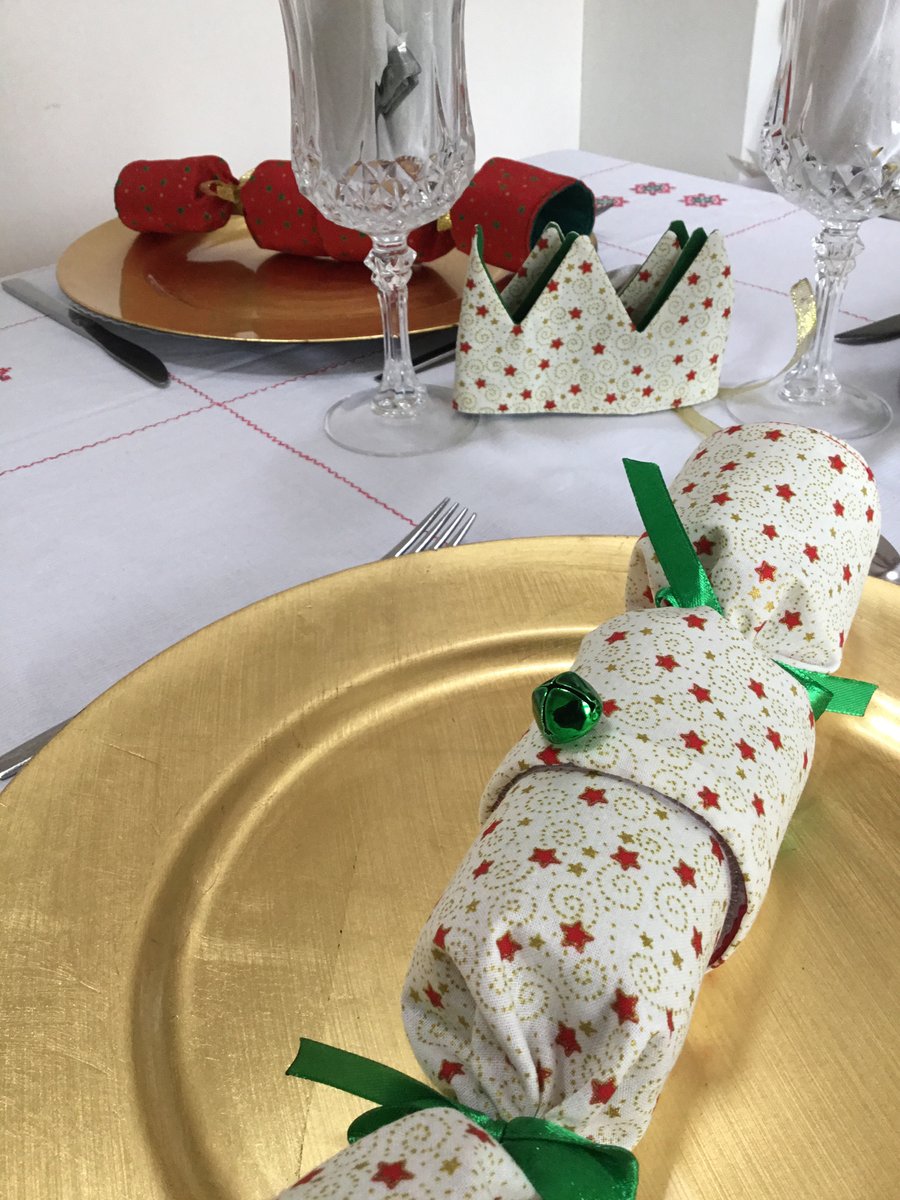 Christmas crackers - set of 4 reusable crackers. Stars and swirls