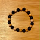 Lava Stone & Natural Wood Bead Bracelet