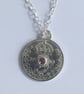 1915 Threepence pendant set with Ruby - Image 2