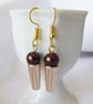 Chocolate Ice Cream Cone Earrings with gold plated ear-wires