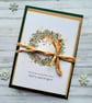 Christmas Wreath Card Set - 4 card set - eucalyptus wreath, gold elements, berry - Image 2