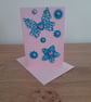 HANDMADE BUTTERFLY AND FLOWERS CARD. - Image 3