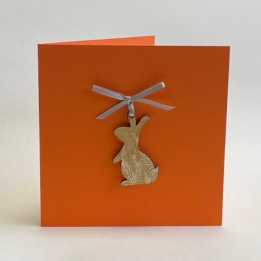 Bunny card with detachable decoration