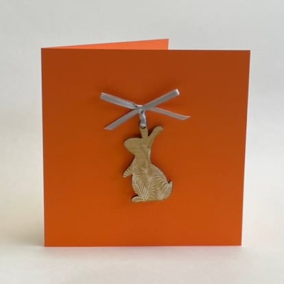 Bunny card with detachable decoration