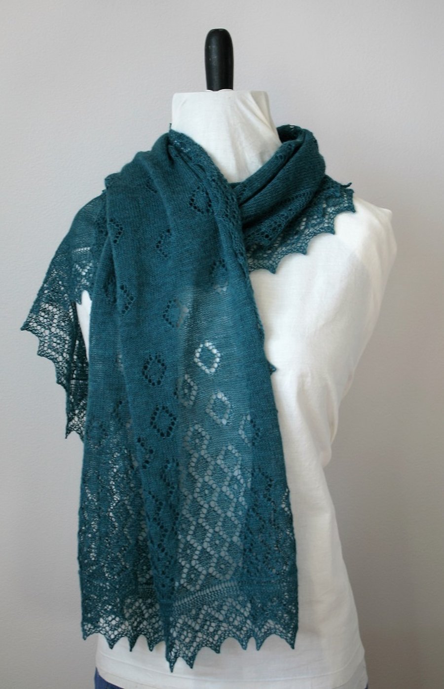 Teal Merino Wool Scarf