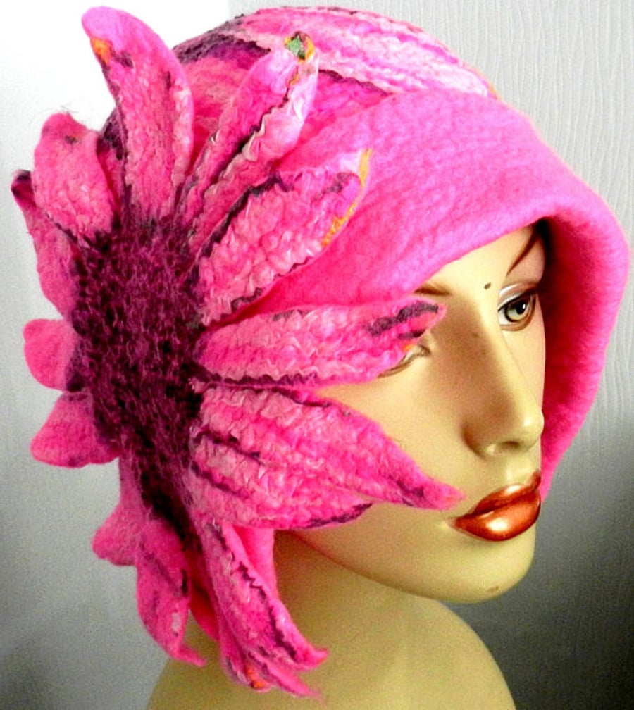  Hand Felted Wool hat