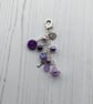 Purple Bag Charm with Dorset Button and Beaded Angel - Image 4