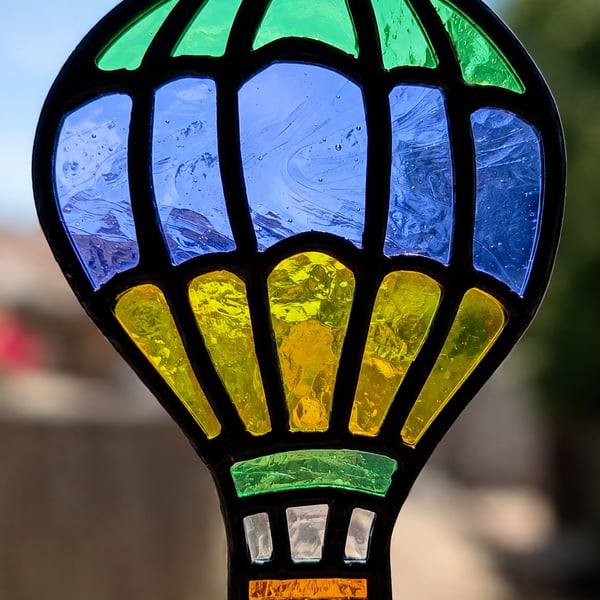 Stained glass hot air balloon small hand crafted 
