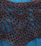 Natural undyed black Jacob wool crochet wrap - design SB188 - Image 9