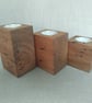 Set of 3 Wooden Tealight Holders Upcycled Pallet Block Candle Gift Set - Image 2