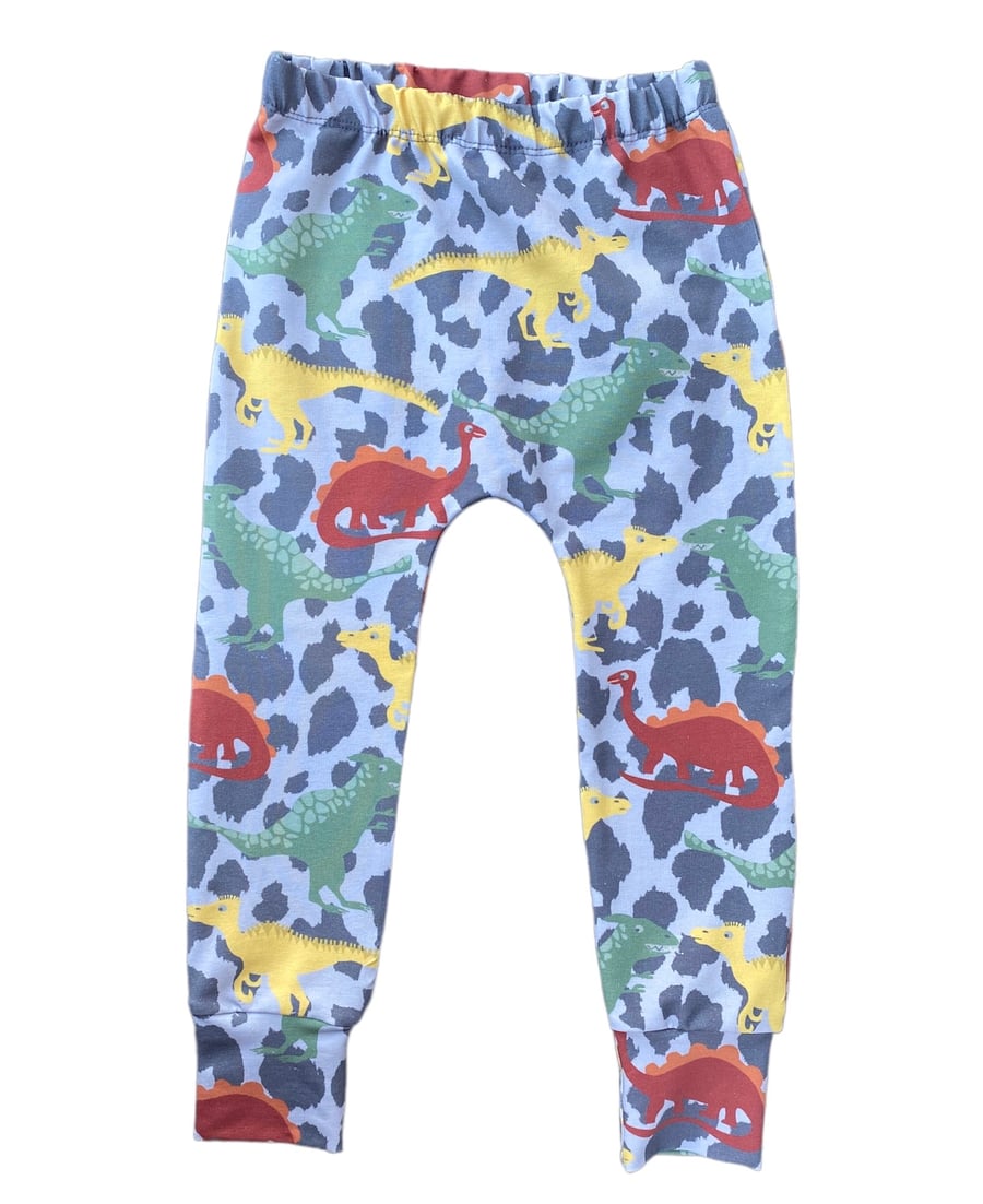 Grey Dinosaur cuffed trousers - 5 years