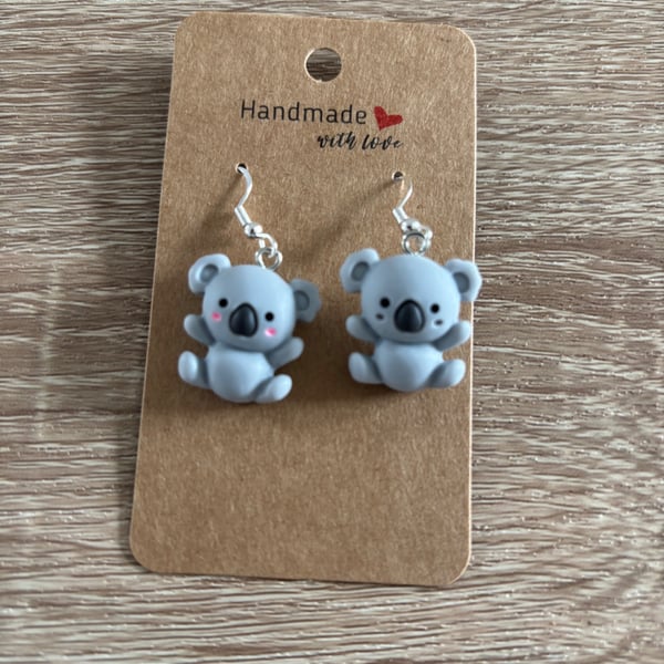 Sterling Silver Earrings - Koala - Brand New & Sealed!!