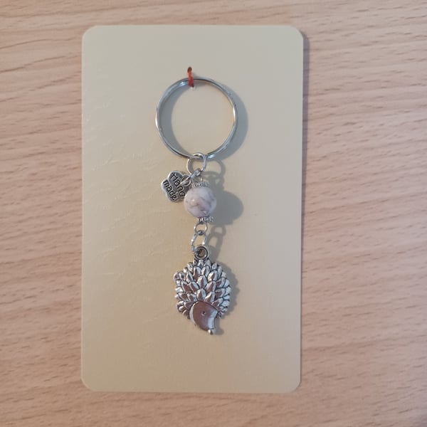 Hedgehog bead keyring 