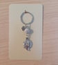 Hedgehog Tibetan silver beaded keyring, bag, purse, planner charm.  - Image 1