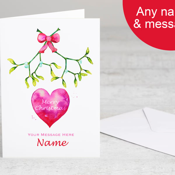 Personalised Christmas Love card for her, him or couple, premium quality