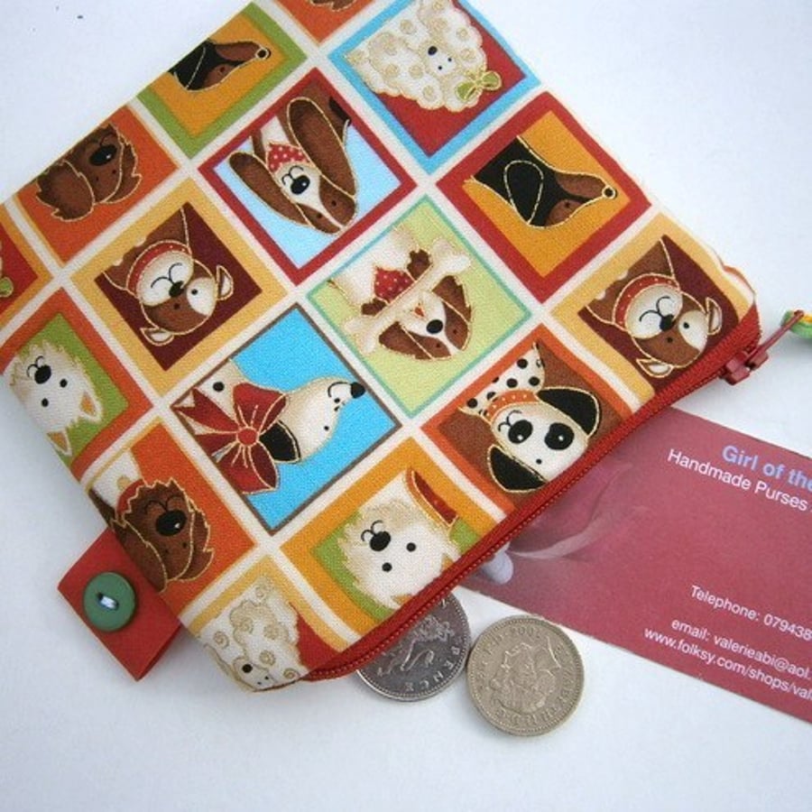 Coin Purse with Pretty Little Dogs