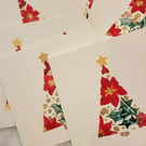 Christmas Cards. Handpainted Christmas Tree Design. 5 PACK