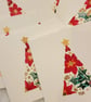 Christmas Cards. Handpainted Christmas Tree Design. 5 PACK