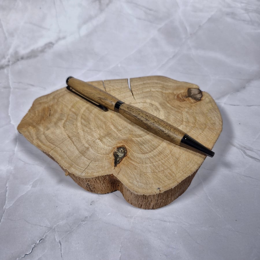 Hand Turned Wooden Twist Pen - Walnut with Gunmetal Plating