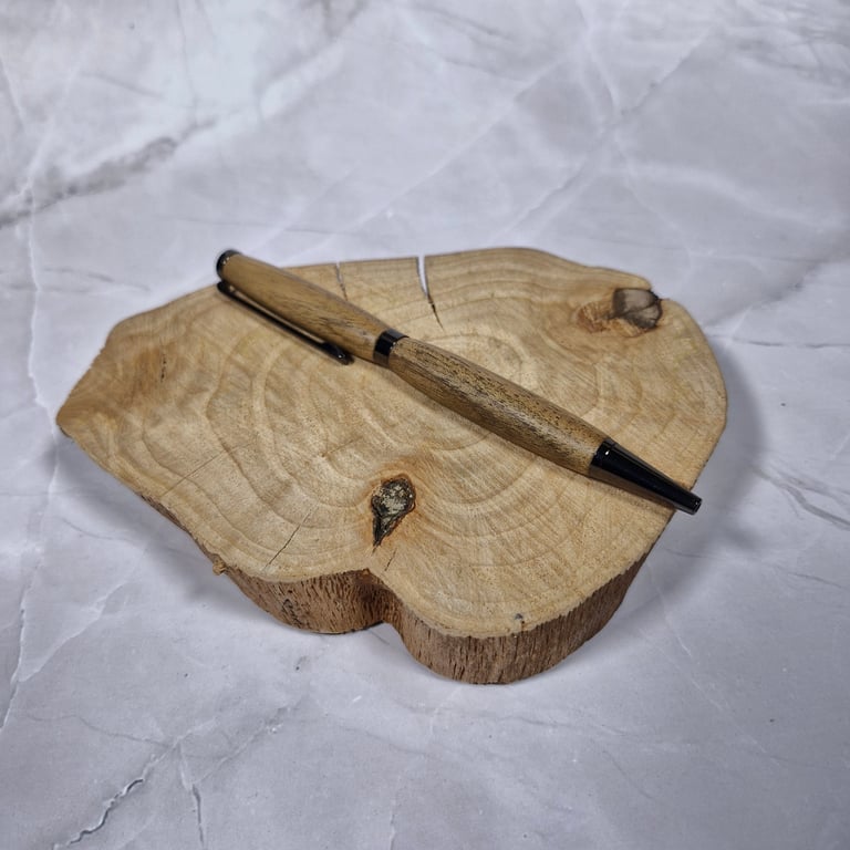 Hand Turned Wooden Twist Pen - Walnut with Gunmetal Plating