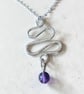 Amethyst Squiggle Necklace - Image 5