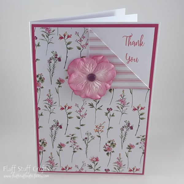 Handmade floral thank you card