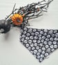 Halloween Dog Cat Bandana Scary Skulls, No-Tie Scrunchie Style, Easy Over the He