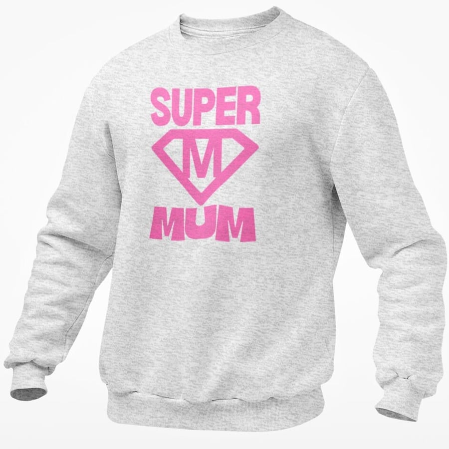 Super Mum Jumper Sweatshirt Novelty Mum Pullover Mothers Day Gift Birthday